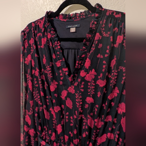 Tommy Hilfiger Black and Red Long Sleeve Dress - Picture 7 of 7